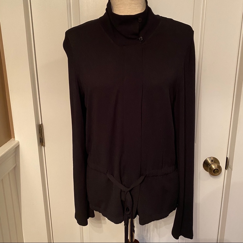 MAX MARA SWEATER BLACK CARDIGAN ZIPPER Size LARGE L LUXURY